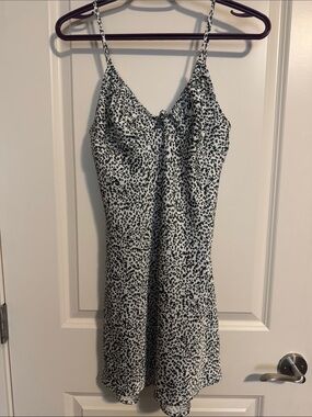Bershka | Dresses | Summer Dress Green Floral Print Mini Dress Spot Print |  Poshmark